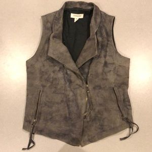 IMPROVD 100% leather gray double zip vest